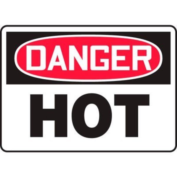 Accuform Accuform Danger Sign, Hot, 10inW x 7inH, Adhesive Vinyl MCPG019VS